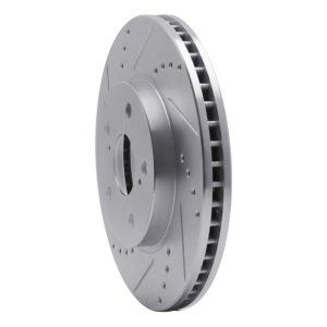 Lexus IS250 Brake Rotor (1) - Front Left - R1 Concepts - Drilled & Slotted - Silver - `02-`15